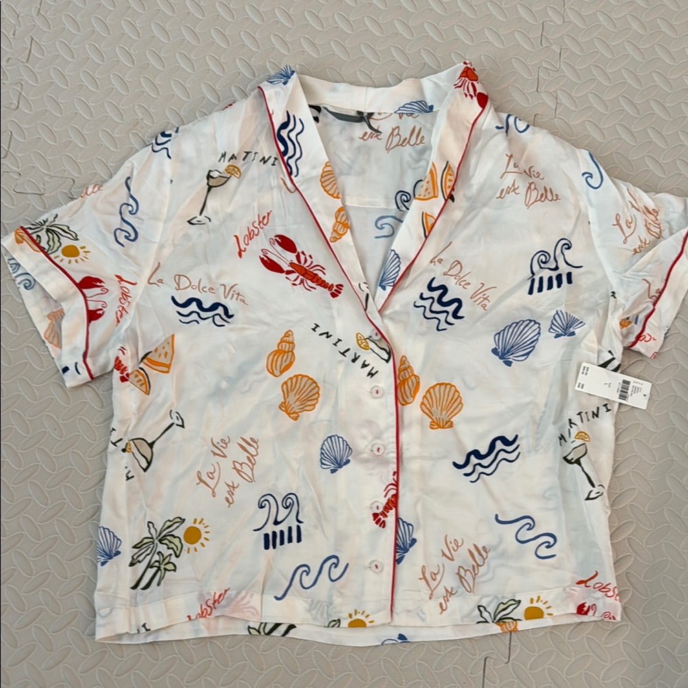 NWT nautical coastal pajama top